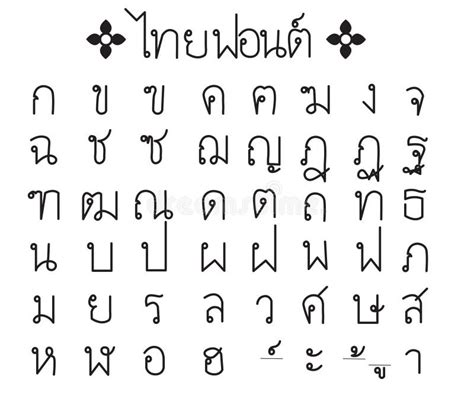 Fonte tailandesa ilustração do vetor Ilustração de tailandês