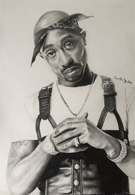 Original Tupac Shakur Drawing 8x10 Tupac Art Celebrity Art