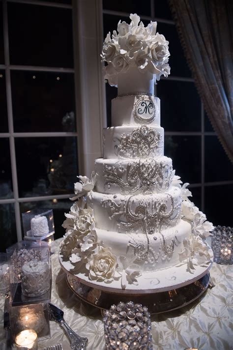 Extravagant Six Tier Ivory Wedding Cake