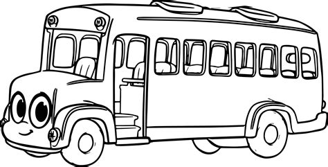 Bus Cartoon Coloring Clipart Best