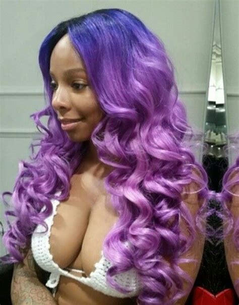 Check spelling or type a new query. Purple dyed sew in weave hair (With images) | Natural hair ...