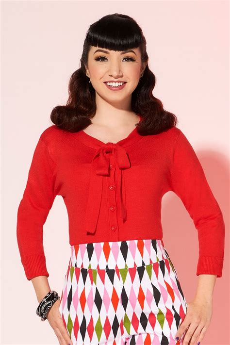 Tie Sweater In Red Pinup Girl Clothing Tie Sweater Pinup Girl