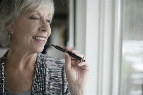 Close Up Of Senior Woman Smoking Cannabis At Home Stockfotos Und