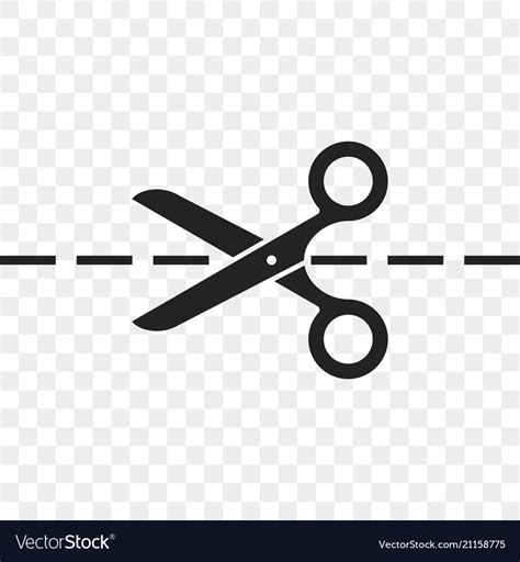 Scissors Cutting Line Icon Royalty Free Vector Image