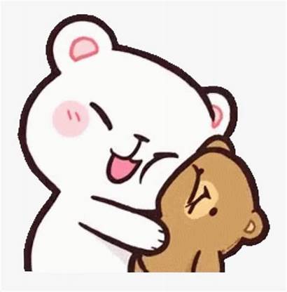 Hug Milk Kawaii Bears Happy Clipart Mocha