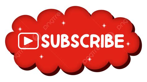 Red Subscribe Button Png Picture Subscribe Button Cloud Shape Red
