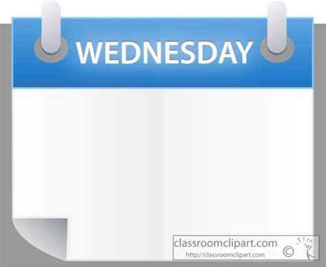 Calendar Clipart Wednesdaycalendardayofweek Classroom Clipart