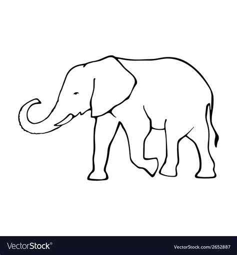 Outline Elephant Template For Design Royalty Free Vector
