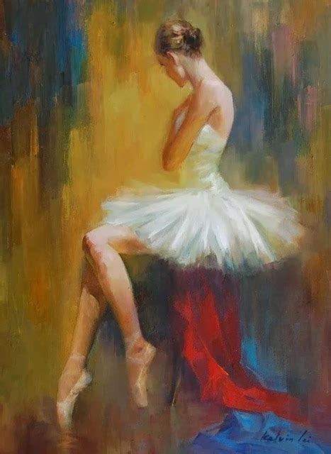 Maria Bertran Ballerina At Rest Modern Impressionist Figure Oil