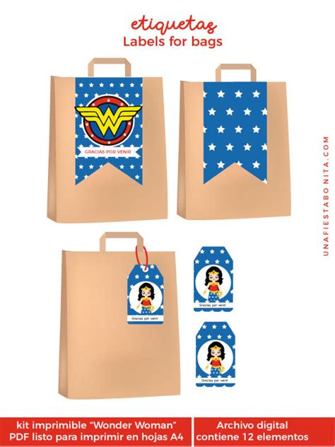 Kit Imprimible Mujer Maravilla Wonder Woman Pack Para Etsy