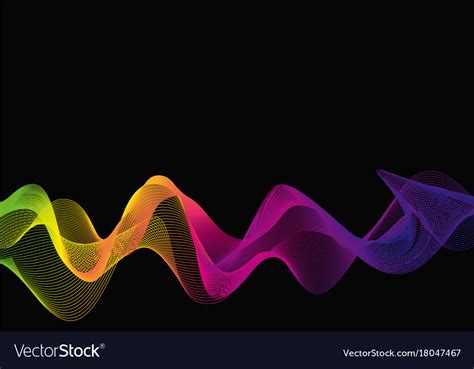 Background Template With Colorful Wavy Lines Vector Image