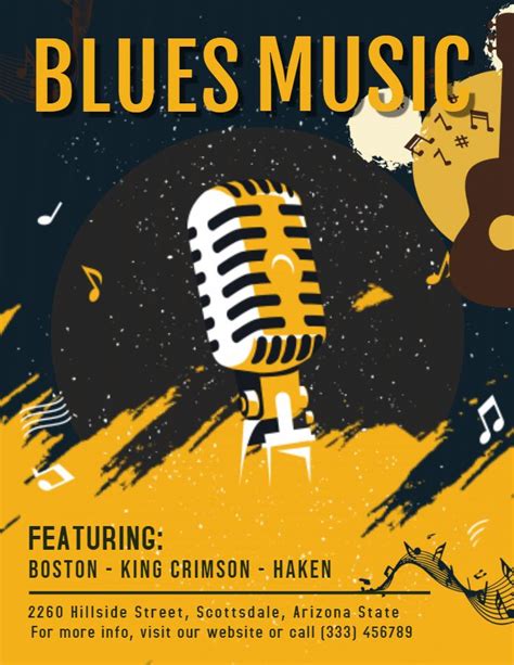 The Poster For Blues Music Featuring A Microphone