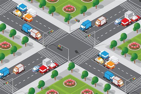 Seamless Street Transport Pattern