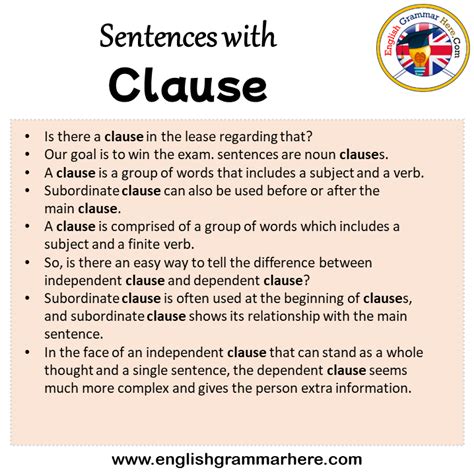 Sentences With Clause Clause In A Sentence In English Sentences For