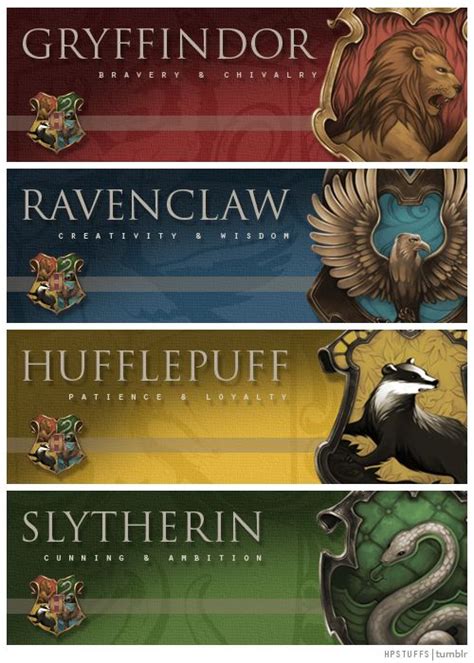 Gryffindor Ravenclaw Hufflepuff And Slytherin I Have A Lot Of
