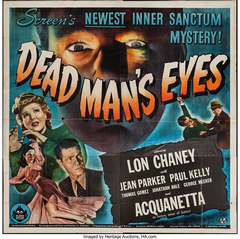 Dead Mans Eyes Universal 1944 Six Sheet 79 X 80 Horror