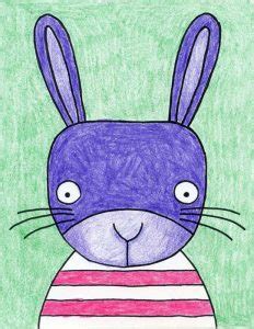 Complete the ears and draw a bunny face. A Cute Bunny Face Drawing · Art Projects for Kids