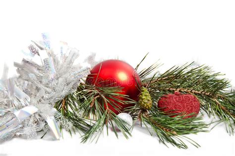 Christmas Pine Branch With Decorations Stock Image Image Of Decorate