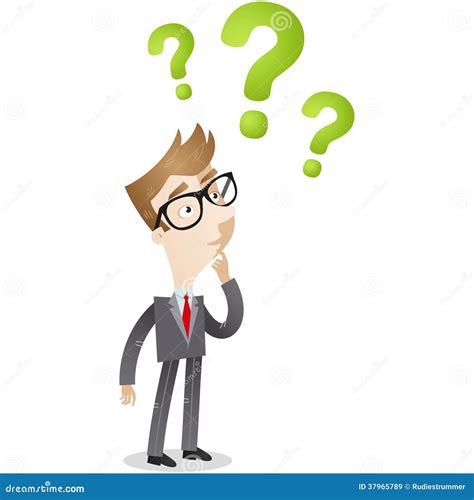 Businessman Looking At Question Marks Stock Vector Image 37965789
