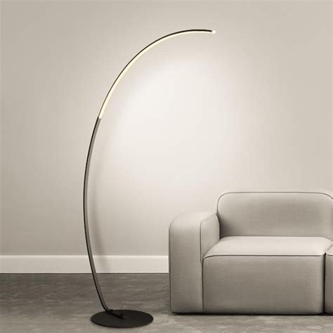 Modern Minimalist Tall Curved Arc Floor Lamp With Remote Control Led