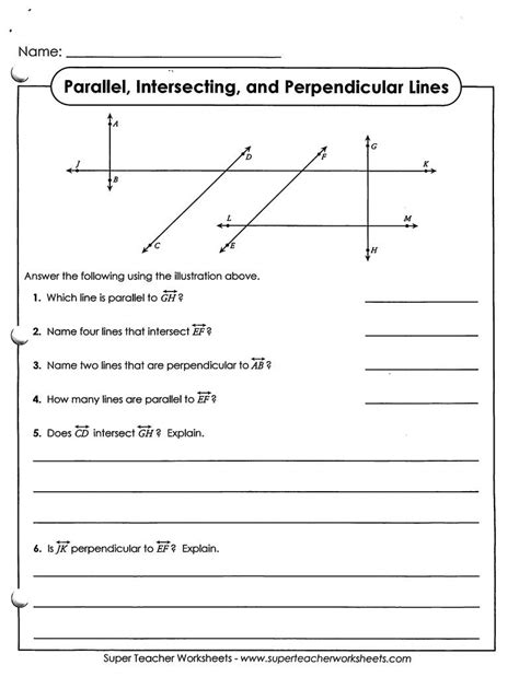 Parallel And Perpendicular Lines Activities