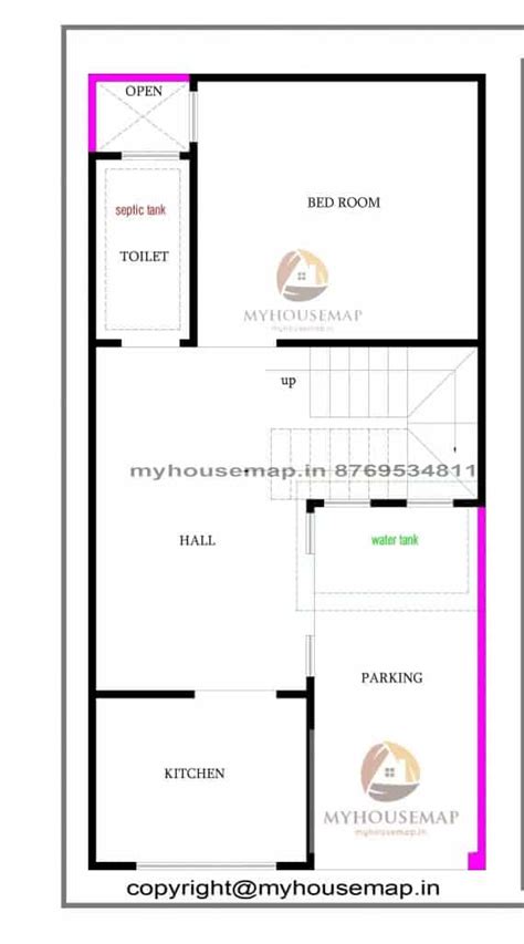 Ft House Plan Bhk With Parking And Stair Inside Area