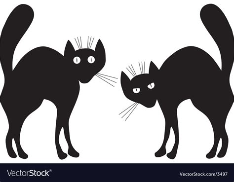 Two Black Cats Royalty Free Vector Image Vectorstock