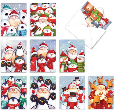 The Best Card Company 10 Snowman Christmas Cards Boxed Cute Snowmen