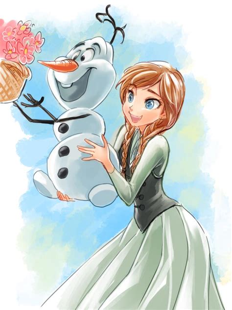 Anna And Olaf Frozen Fan Art 37470072 Fanpop