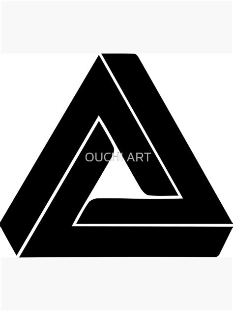 Black Impossible Triangle Penrose Triangle Poster For Sale By Ouchi