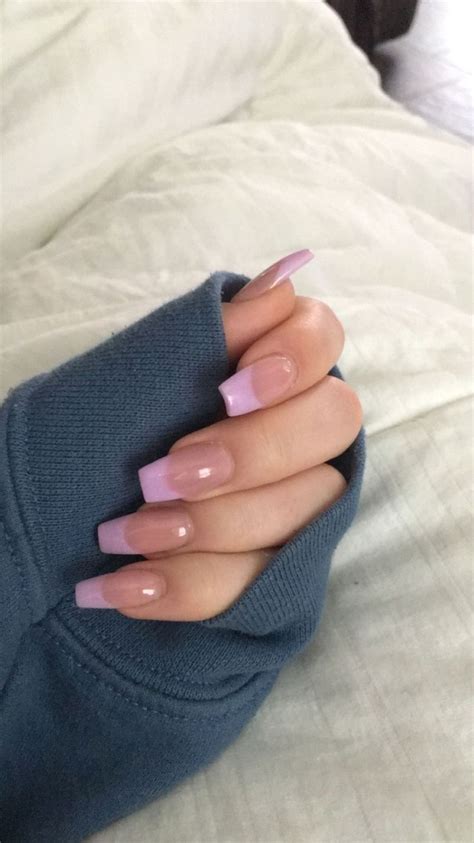 Pink French Tip Pink Acrylic Nails Long Acrylic Nails Simple