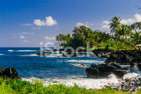 Spectacular Ocean View On The Road To Hana Maui Hawaii Stock Photo