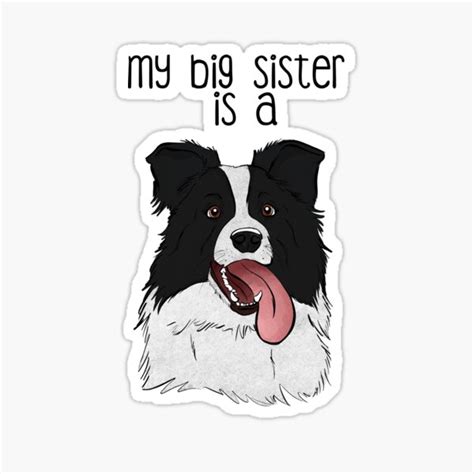 My Big Sister Is A Border Collie Sticker For Sale By Rmcbuckeye