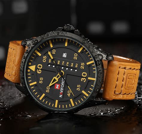 Top Luxury Brand NAVIFORCE Men Sports Watches Men's Quartz Date Clock Man Leather Army Military ...