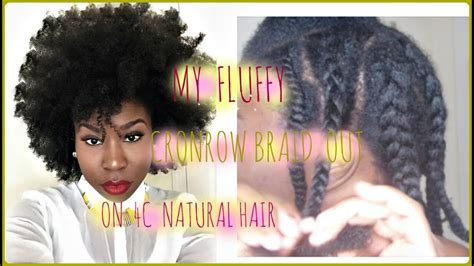 Cornrow Braid Out On 4c Natural Hair Youtube