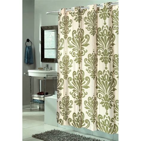 Carnation Home Fashions Polyester Sageivory Patterneded Shower Curtain