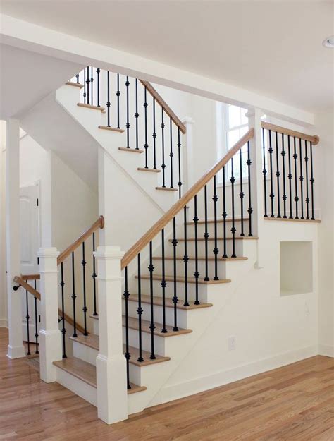 Wood, stone, metal, and fabric make individual statements while contributing to a cohesive whole. 80 Modern Farmhouse Staircase Decor Ideas (15) | Stair railing design, House stairs, Staircase ...