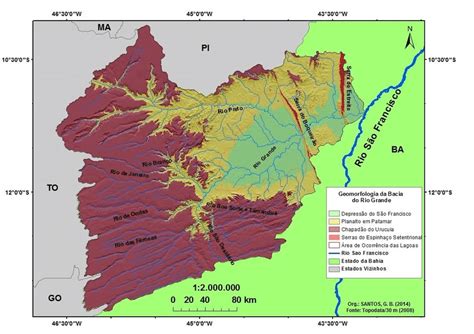 9 unidades geomorfológicas da bacia do rio grande oeste da bahia download scientific diagram