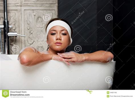 Bathing Woman Relaxing In Bath Stock Image Image Of Beauty Adult