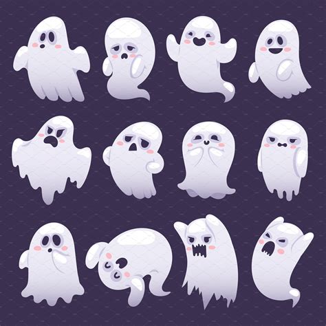 Ghost Character Vector Characters Spookysetscarymonster モンスターのイラスト