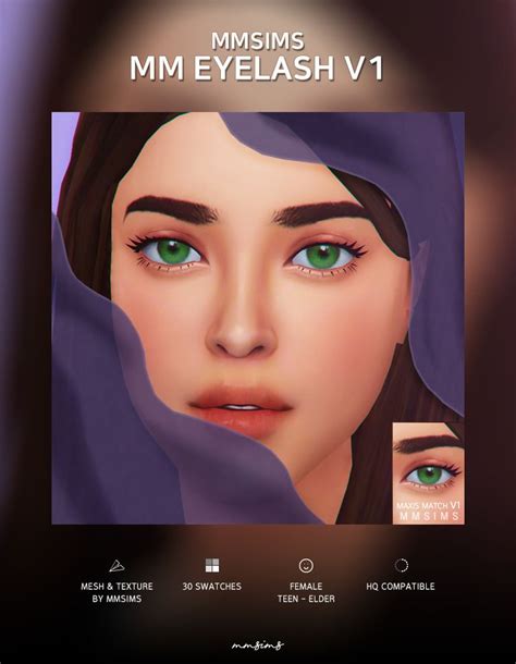 Mmsims — S4cc ﻿mmsims Eyelash Maxis Match V1 Download Sims 4 Cc Eyes