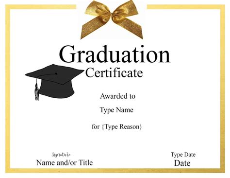 Graduation Certificate Template Customize Online And Print