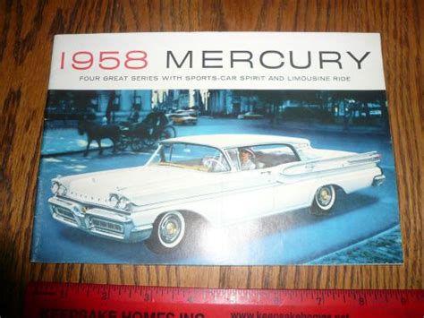 Sell 1958 Mercury Sales Brochure Vintage Form M58 104 In Quakertown