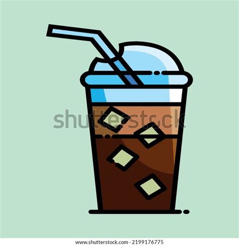 Iced Coffee Vector Art Illustration Clipart Stock Vector Royalty Free