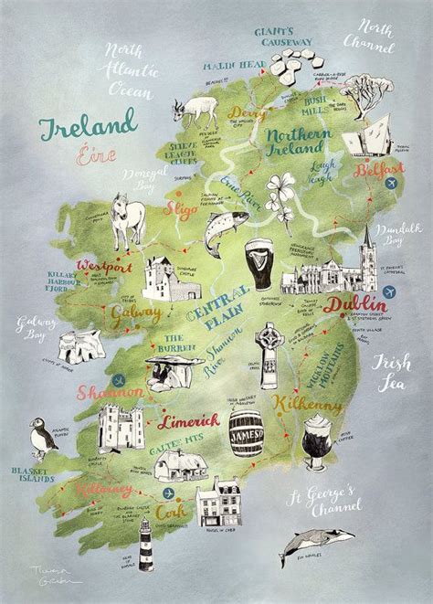 Driving Map Of Ireland With Attractions Maps Catalog Online