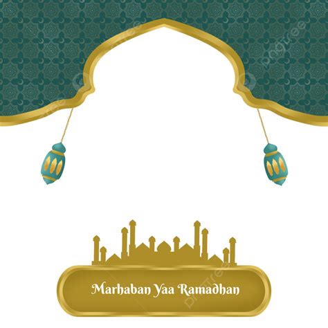 Hình ảnh Khung Hồi Giáo Marhaban Yaa Ramadhan Với đèn Lồng Và Nhà Thờ