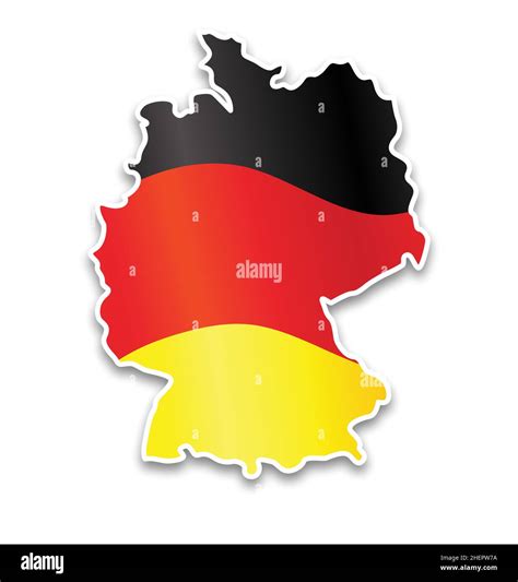 Germany Map With Flag Flowing Silk Vector Isolated On White Background