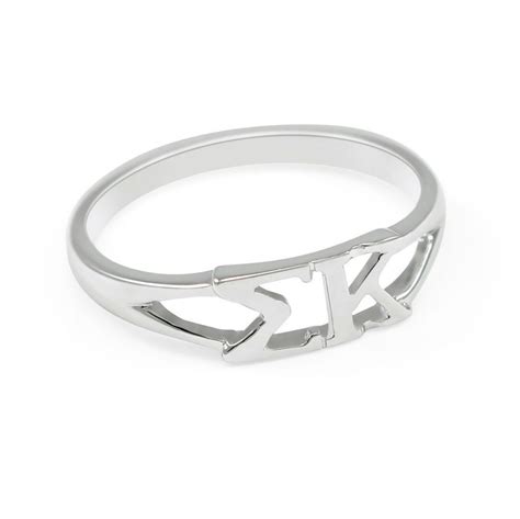 Sigma Kappa Sterling Silver Ring ΣΚ Sorority Ring Etsy