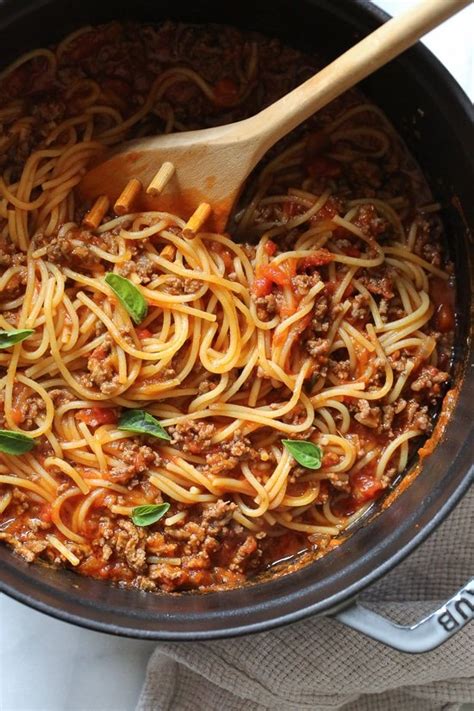 One Pot Spaghetti And Meat Sauce Stove Top Skinnytaste