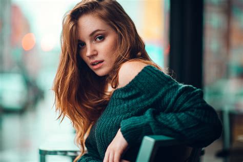 X Model Woman Reflection Redhead Depth Of Field Long